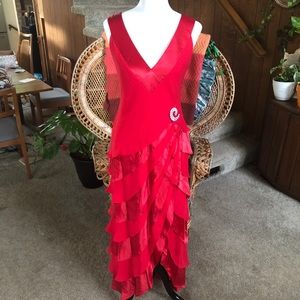 SOLD NWOT -Bloomingdale Sexy Red Ruffled Cocktail Dress